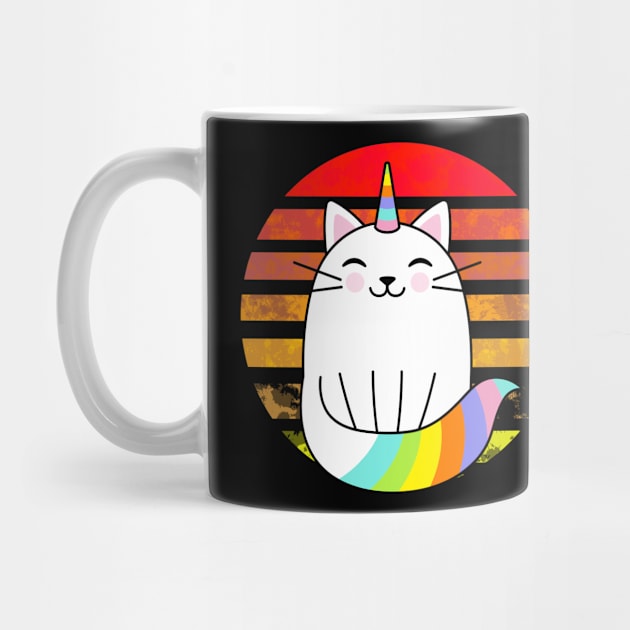 Unicorn cat rainbow sunset by FromBerlinGift